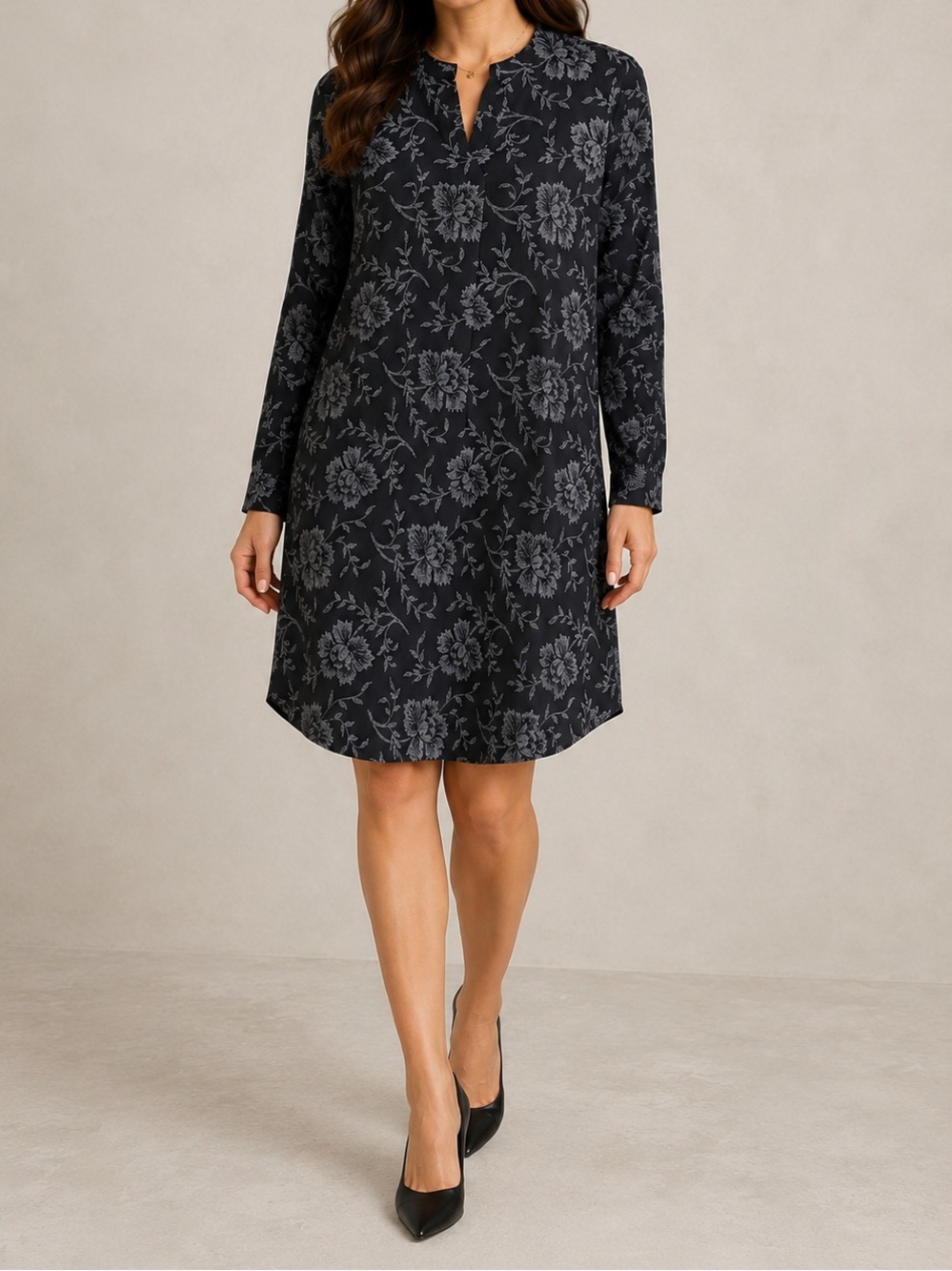 Ann Taylor Factory Black and White Floral Dress EUC